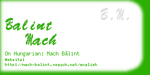balint mach business card